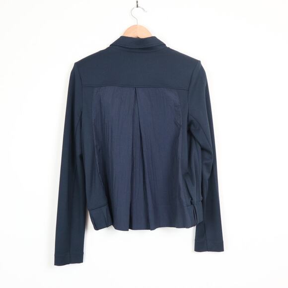 CAbi Size S Chance Moto Jacket Diagonal Zip Bomber 5476 Navy Blue - Picture 6 of 11